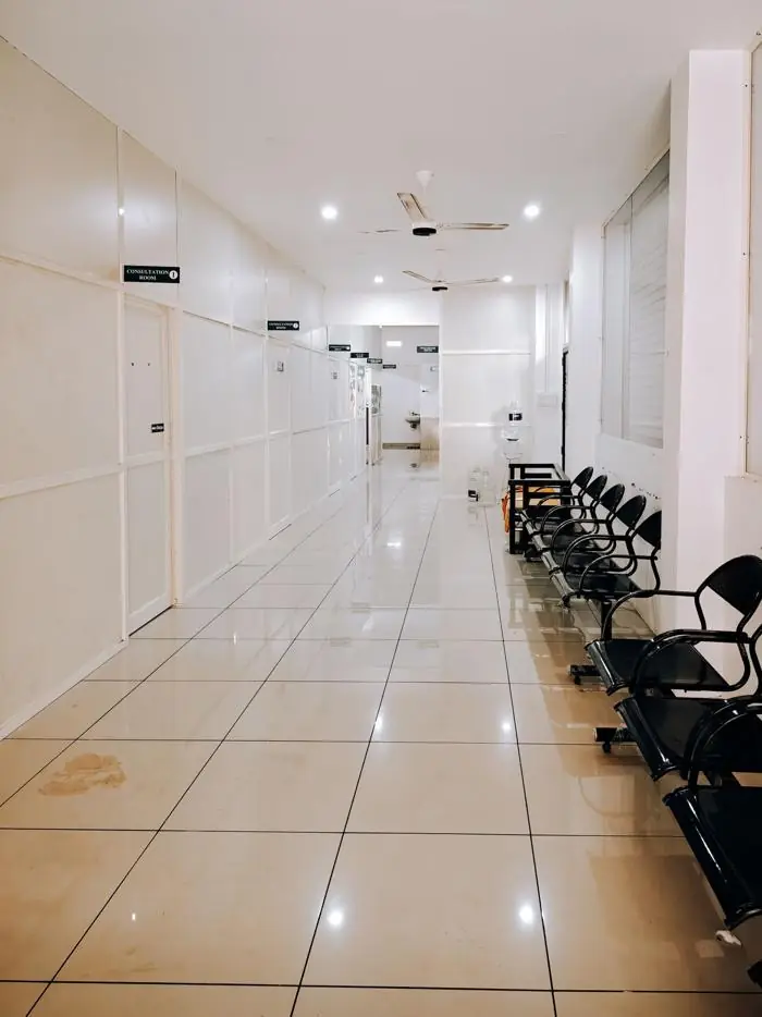 Clean hospital corridor